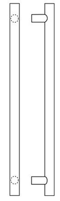 Post Mount Straight Pull Flat Ends 1-1/4x22 Diam. 72x22 CtC 84x22 L Overall Satin Brass V9105