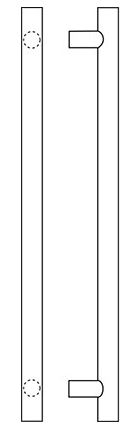 Post Mount Straight Pull Flat Ends 1-1/4x22 Diam. 72x22 CtC 84x22 L Overall Satin Brass V9105