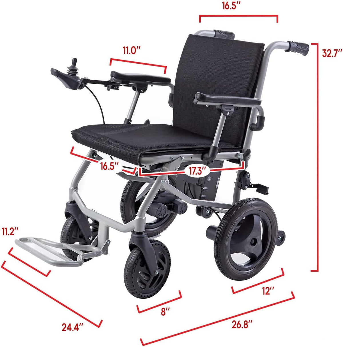 Heavy Duty Lightweight Foldable Dual Motor Electric Wheelchair L3796