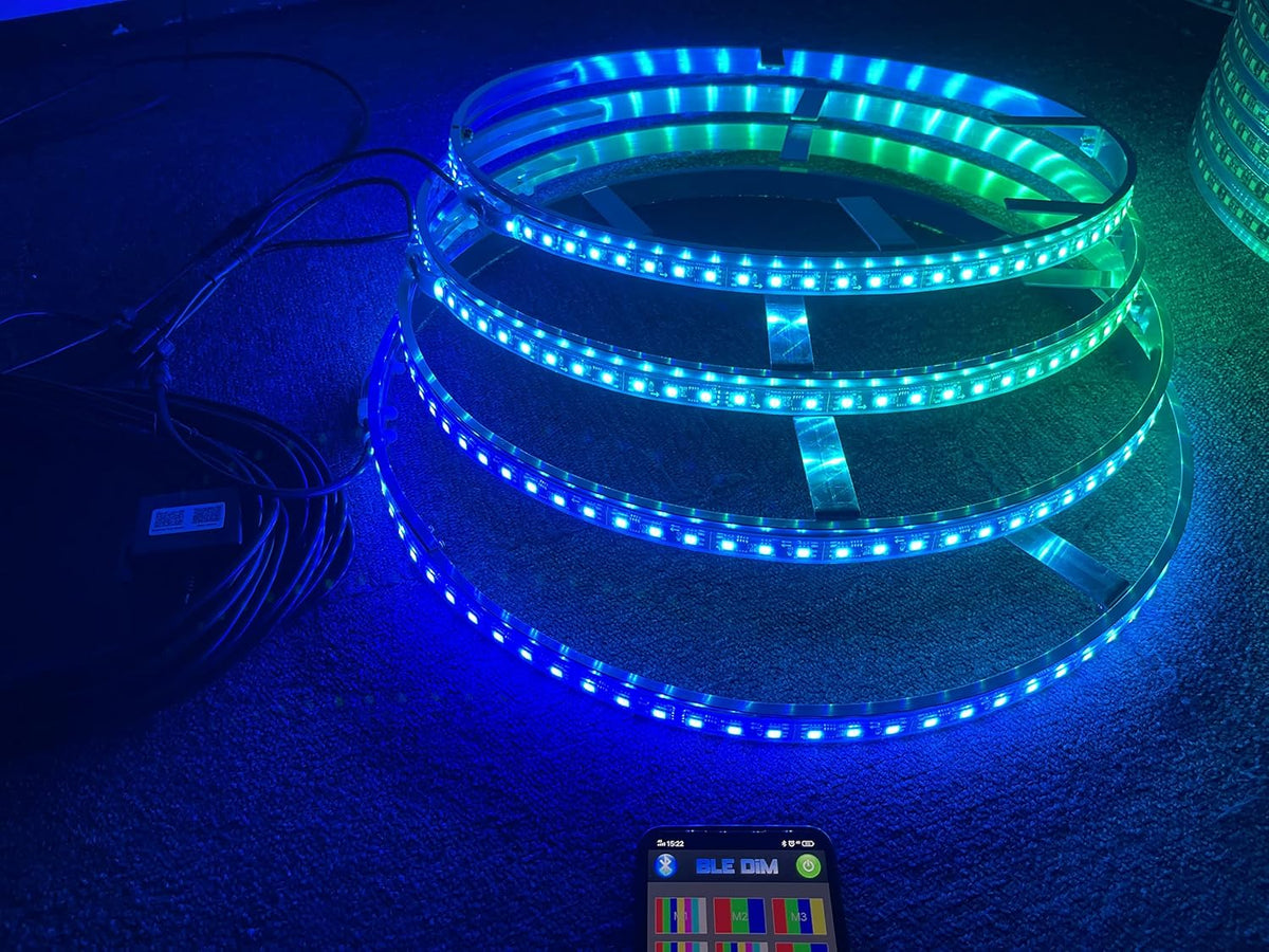 17.5'' LED Wheel Ring Lights Bluetooth Controlled 4 Lights E770145