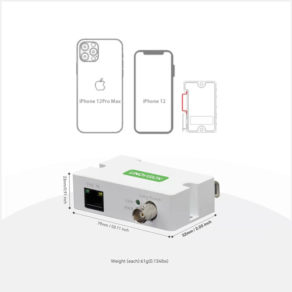 POE Over Coax EOC Converter IP Over Coax Max 3000ft Q93183