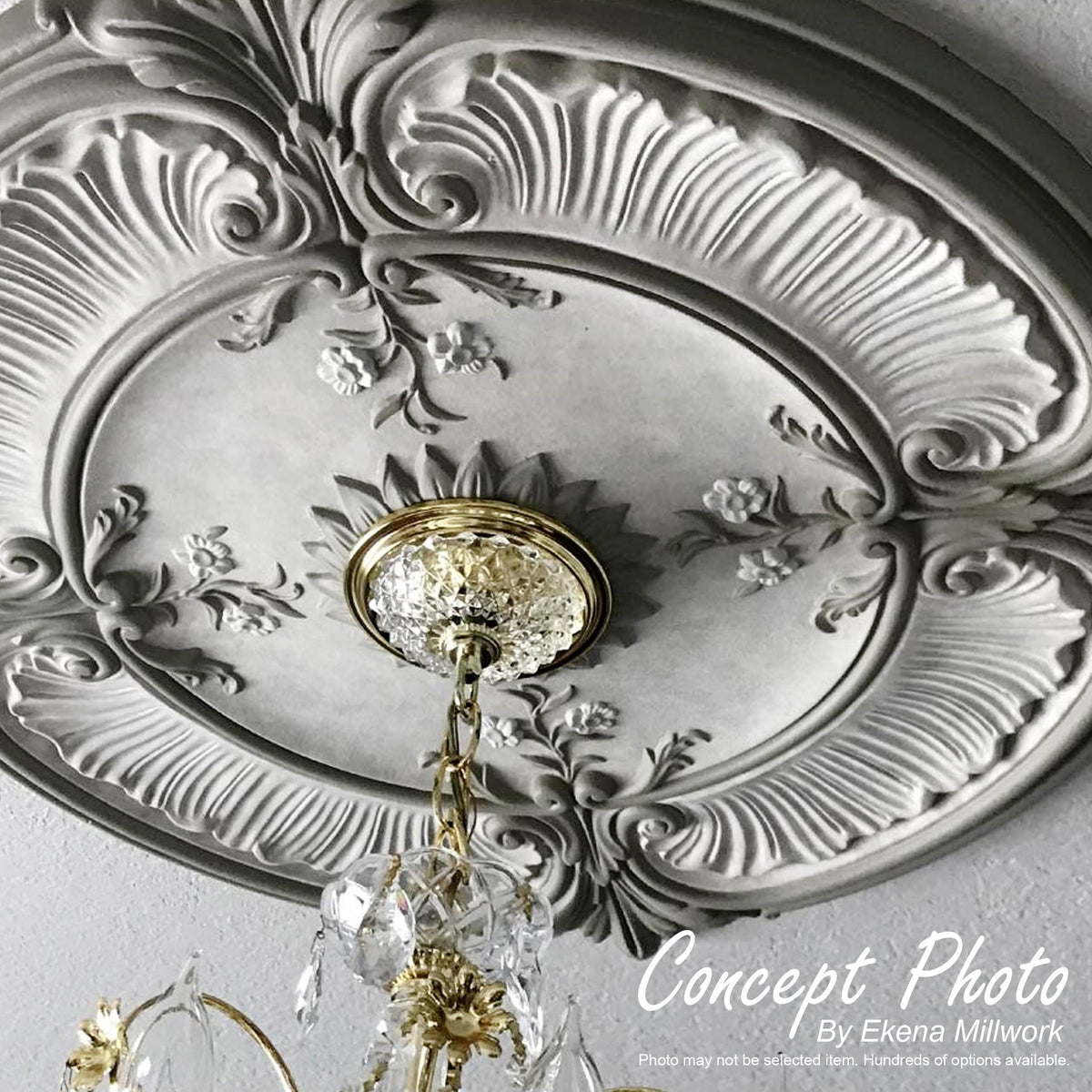 Ceiling Medallion Hand-Painted Pearl White A783934