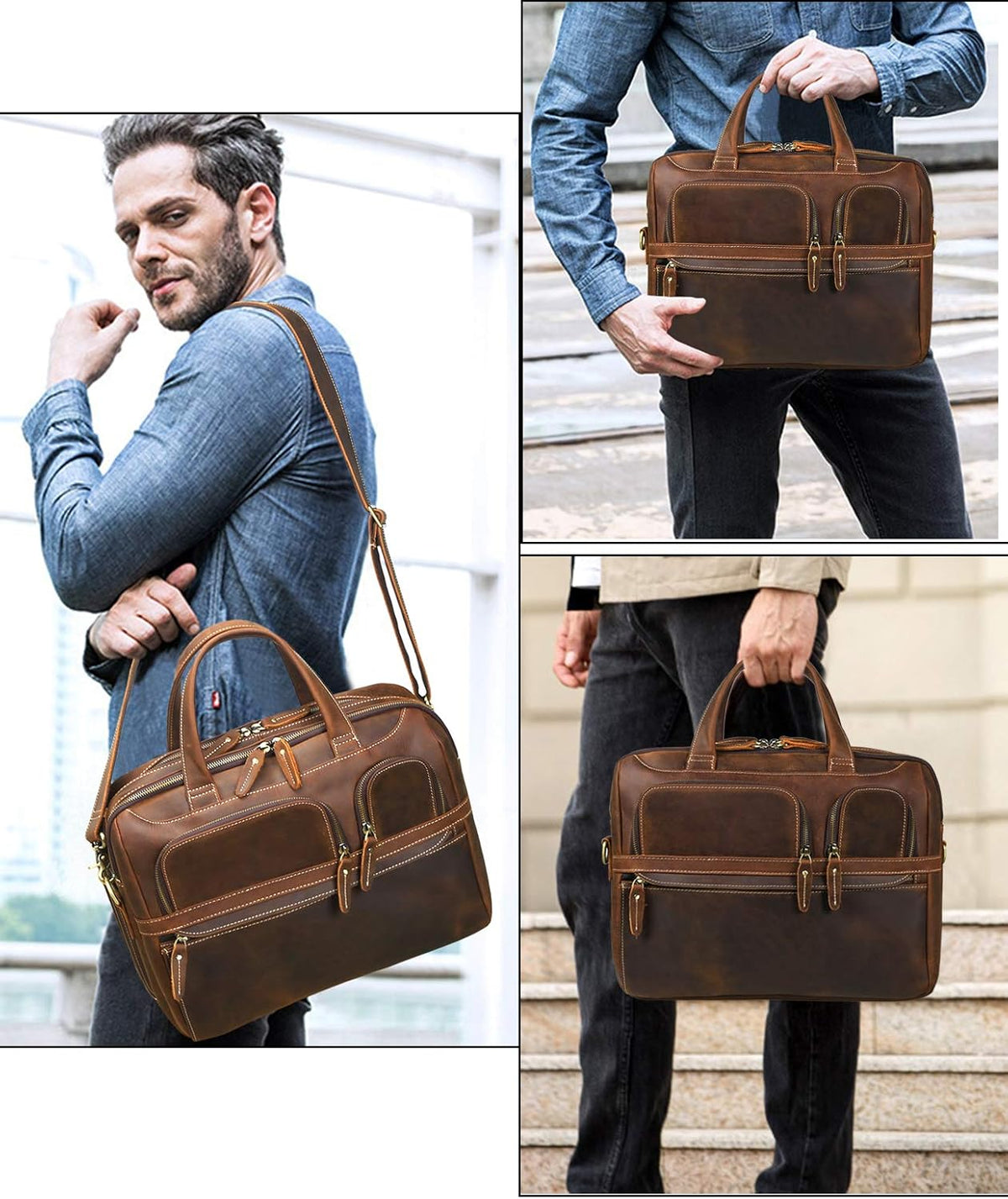 Vintage Leather 15.6 Laptop Messenger Bag A92828
