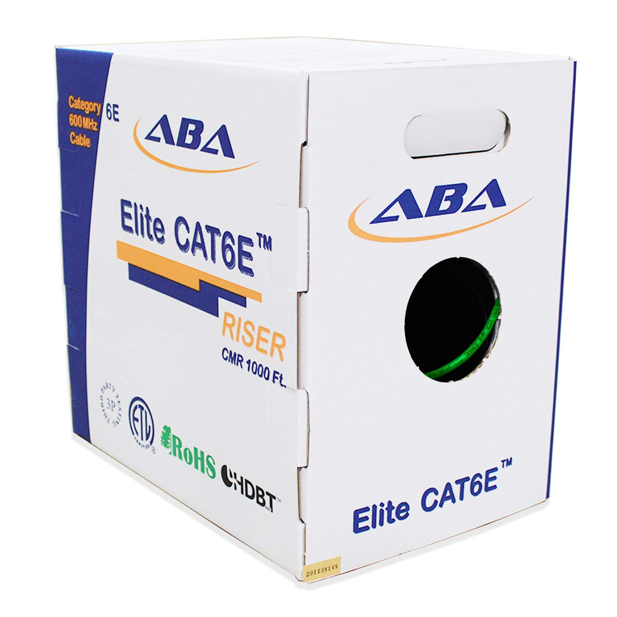 Black 1000ft Cat6 CMR Riser Ethernet Cable F1711