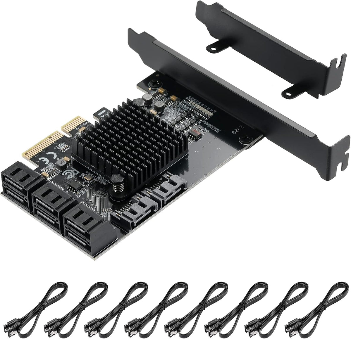 4X PCIE SATA Card 16 Ports with 16 SATA Cables A51789