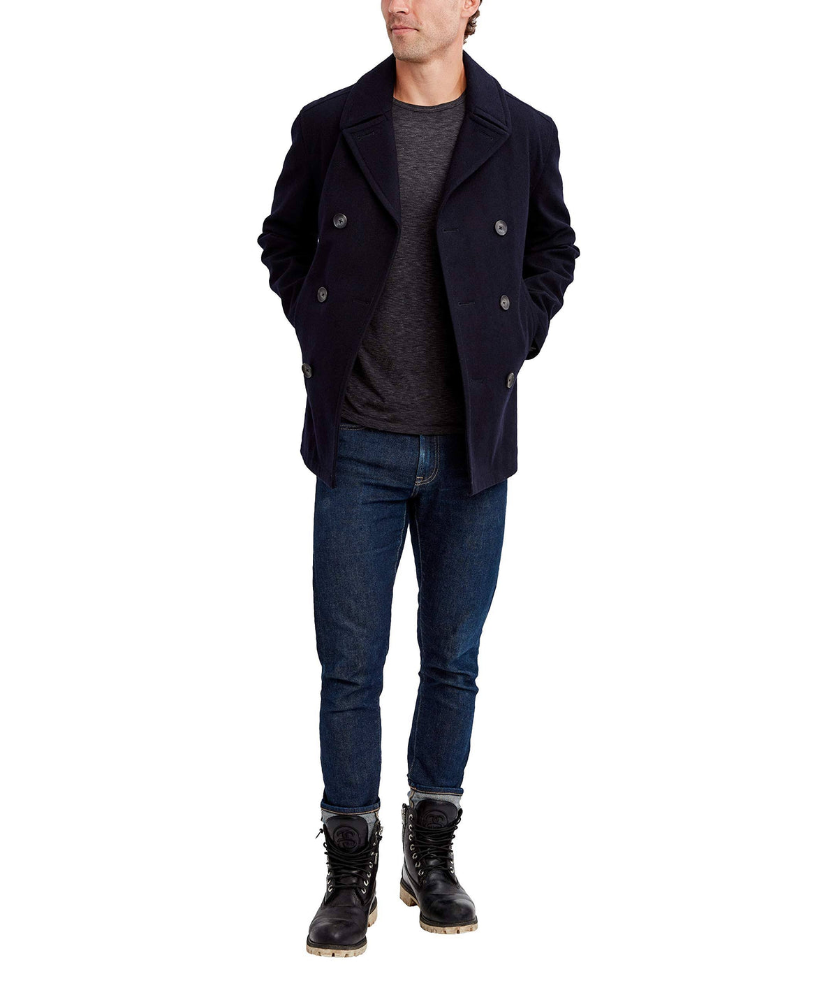 Men's Classic Double Breasted Peacoat G503389