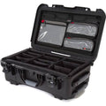 Wheeled Hard Utility Case with Padded Divider Insert Black L5734