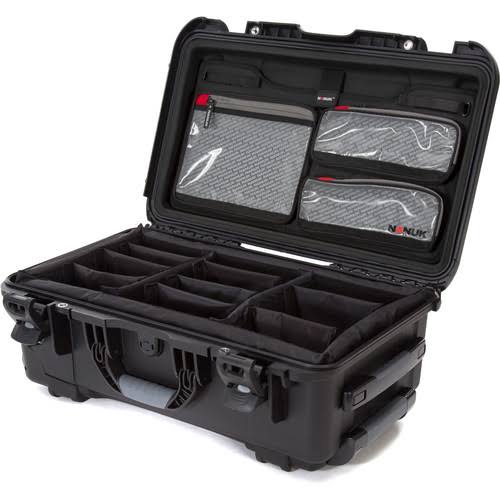 Wheeled Hard Utility Case with Padded Divider Insert Black L5734