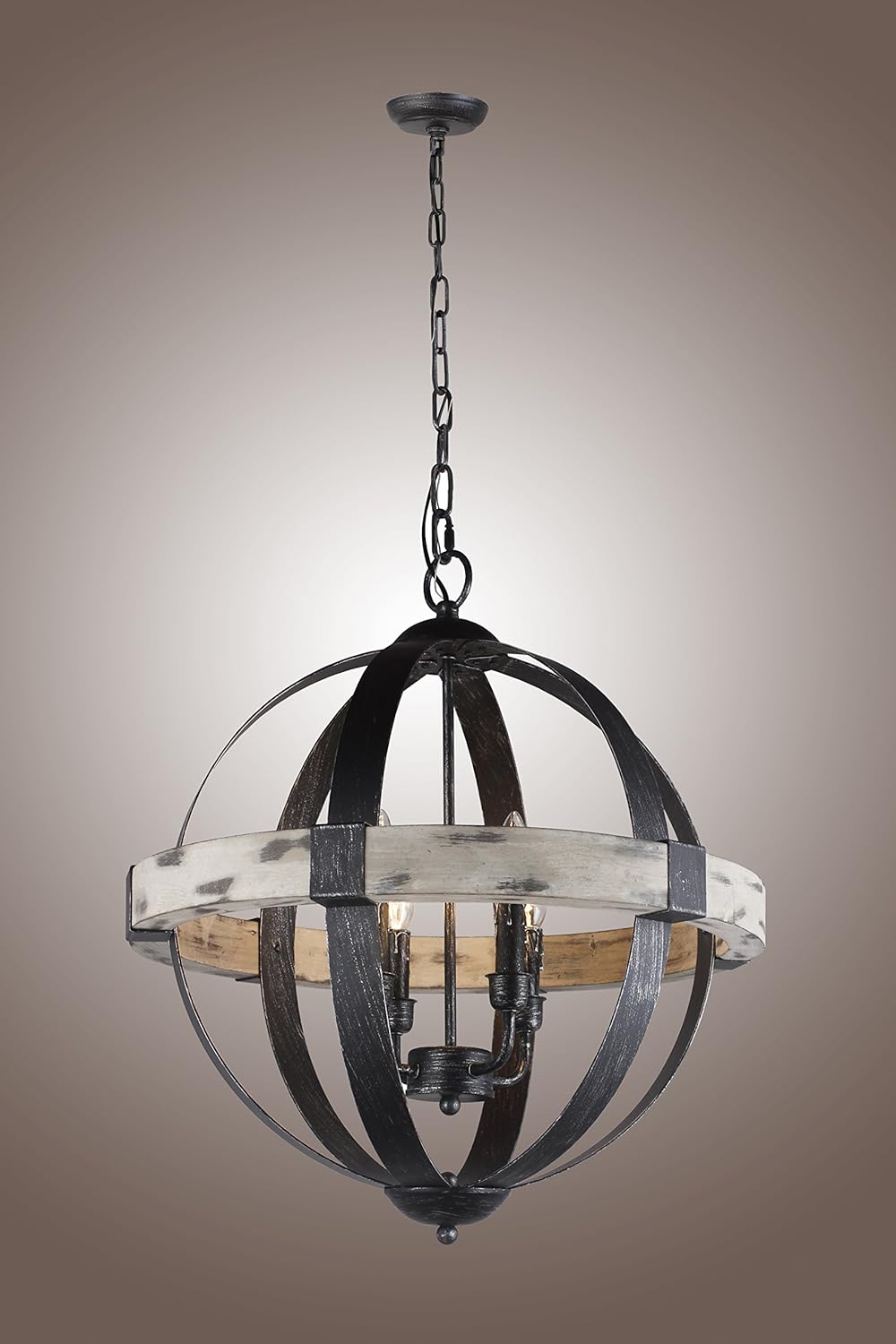 Black Wrought Iron 4 Light Chandelier R82874