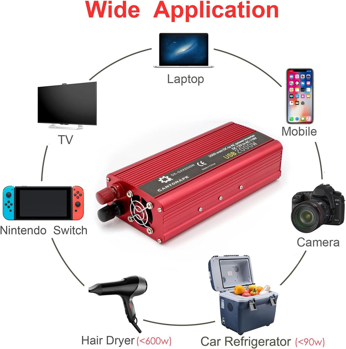 800W DC 12V to 110V AC Power Inverter Y617