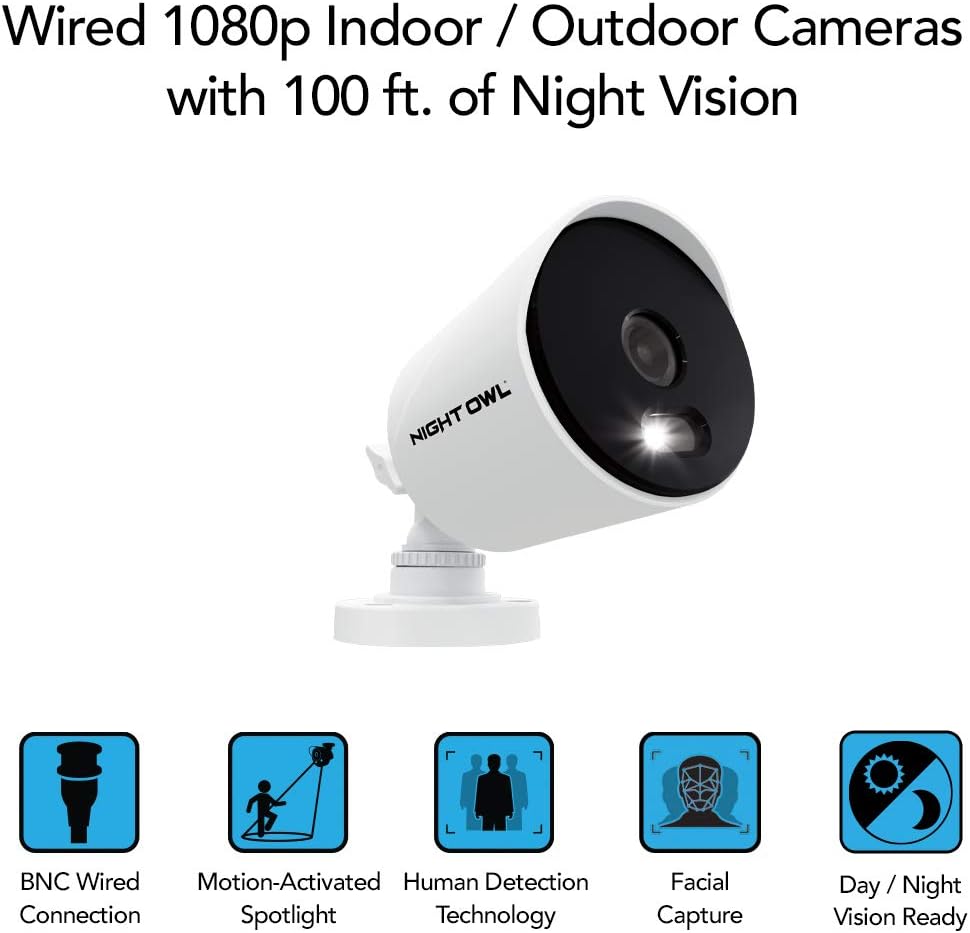 4 Wired 1080p HD Indoor/Outdoor Security Camera System with 1TB Hard Drive P5233