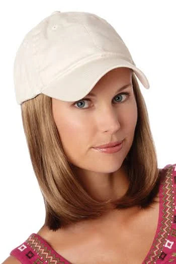 Baseball Cap with Hair Beige T16674