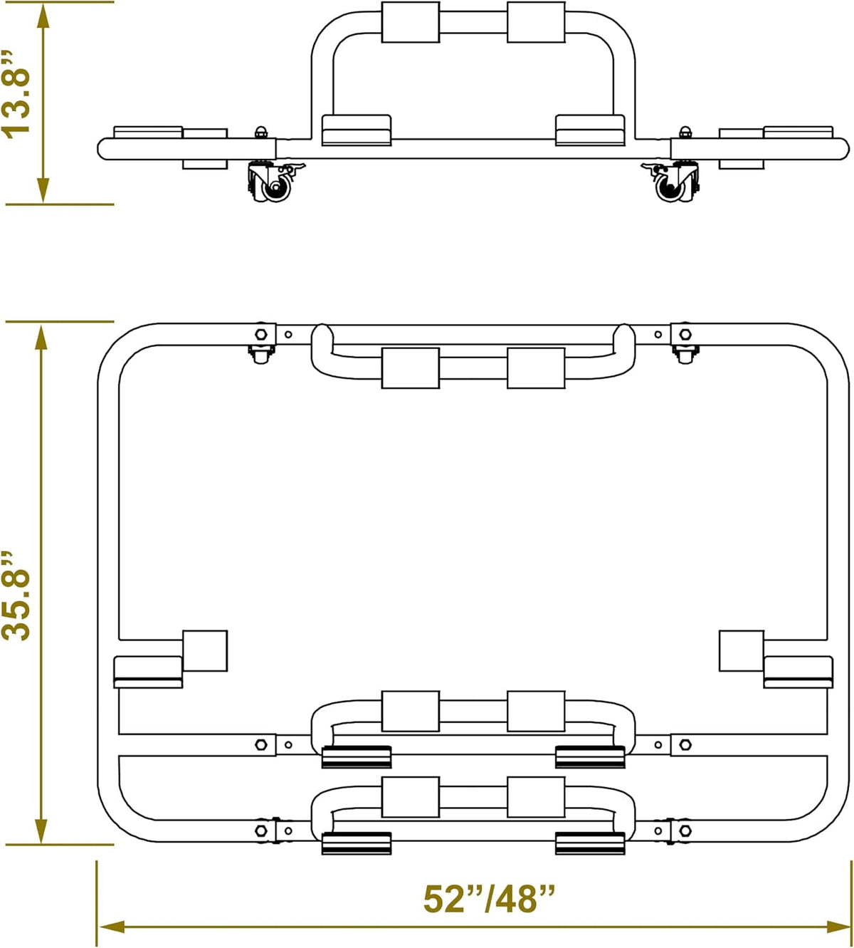 Hard Top Carrier Sliding 3-Pieces Hardtop Storage Rack D266