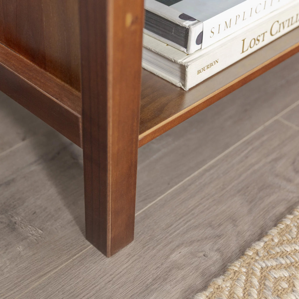 Walnut One Drawer Open Storage End Table P8862