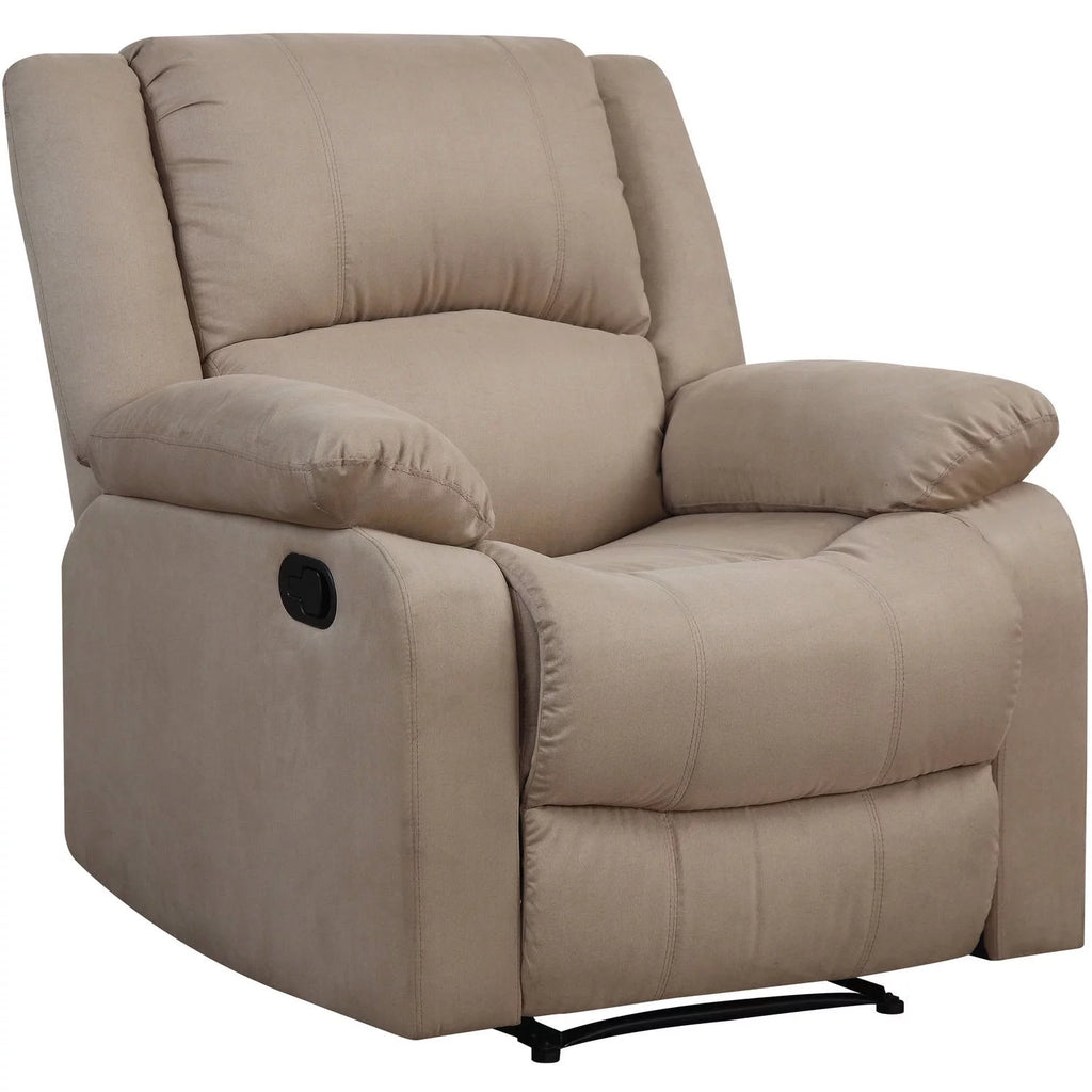 Beige Microfiber Push Back Recliner C178560