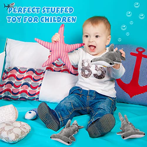 12 Pieces Shark Plush Stuffed Ocean Animals K639
