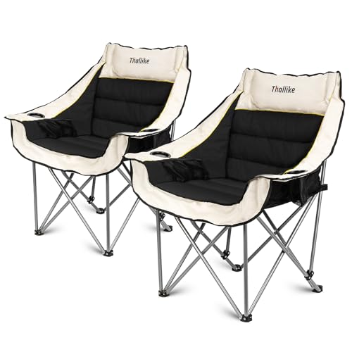Oversized Heavy Duty Folding Camping Chair with Cup Holders and Carry Bag D54301