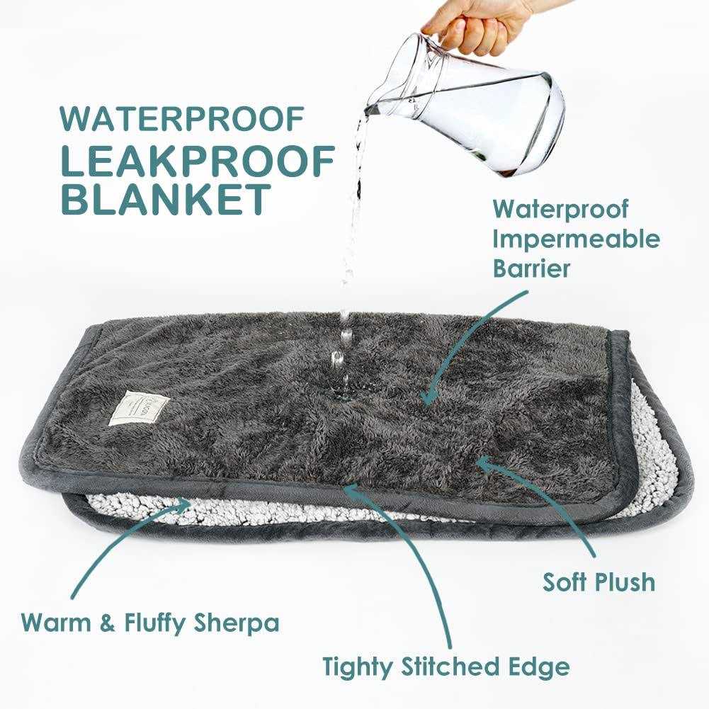 Waterproof Plush Pet Blanket with Sherpa Couch Cover Protector P272