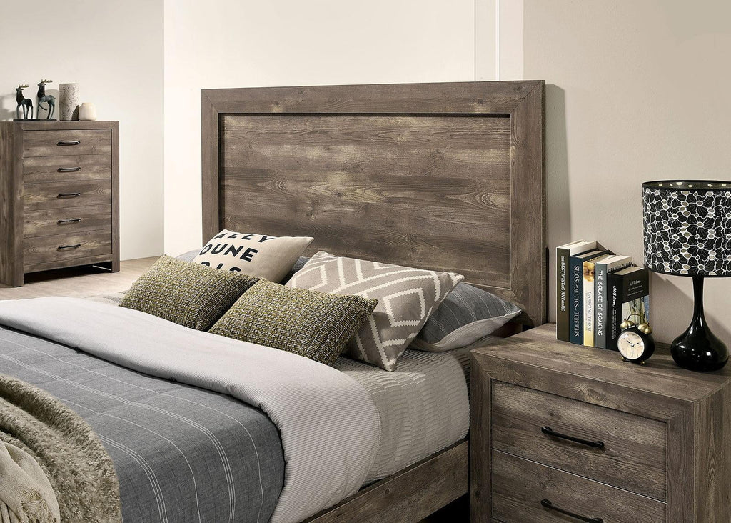 Natural Tone Wood Queen Bedroom Set 5pcs T91268