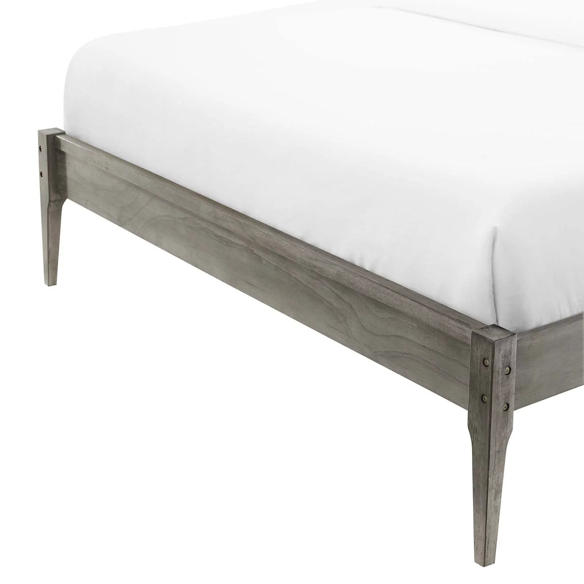 Full Size Grey Wood Platform Bed Frame E2380
