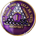 1 Year Purple Sobriety Chip R43600