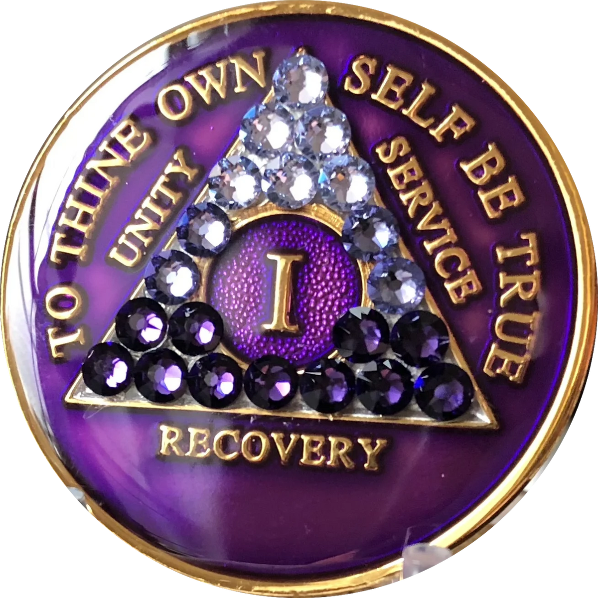 1 Year Purple Sobriety Chip R43600