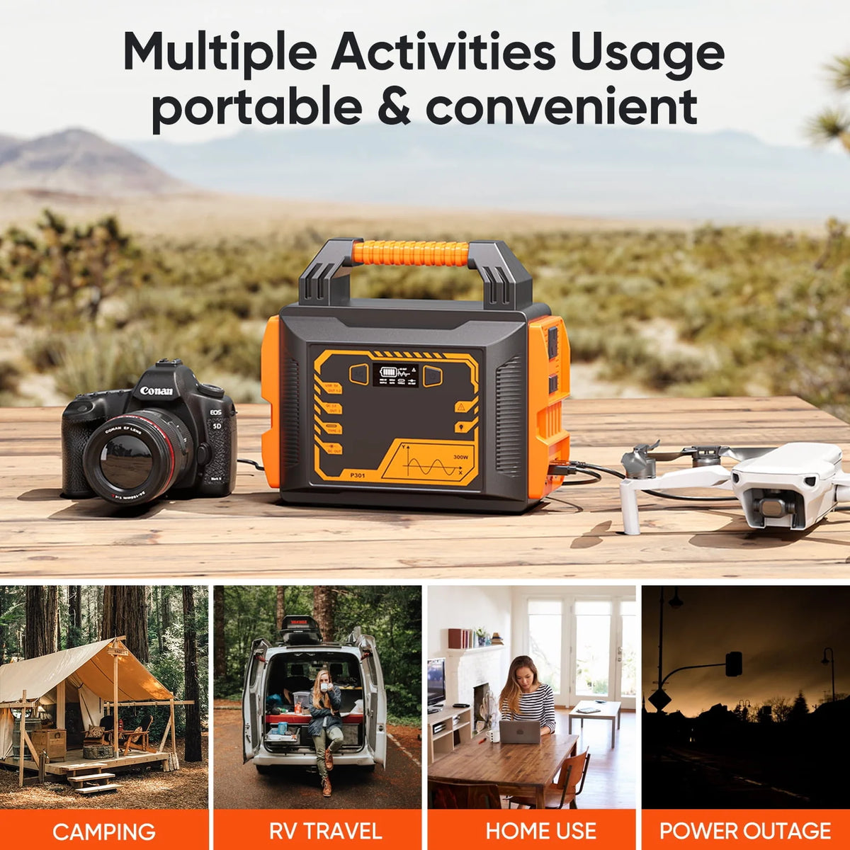 Portable Power Station 300W Solar Generator B503