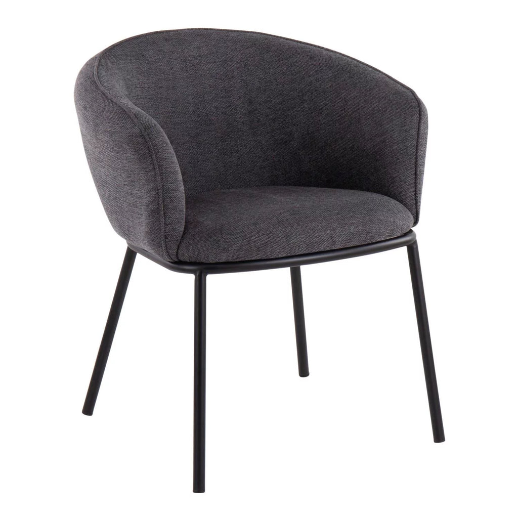 Black Steel and Charcoal Fabric Chair Q898295