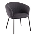 Black Steel and Charcoal Fabric Chair Q898295