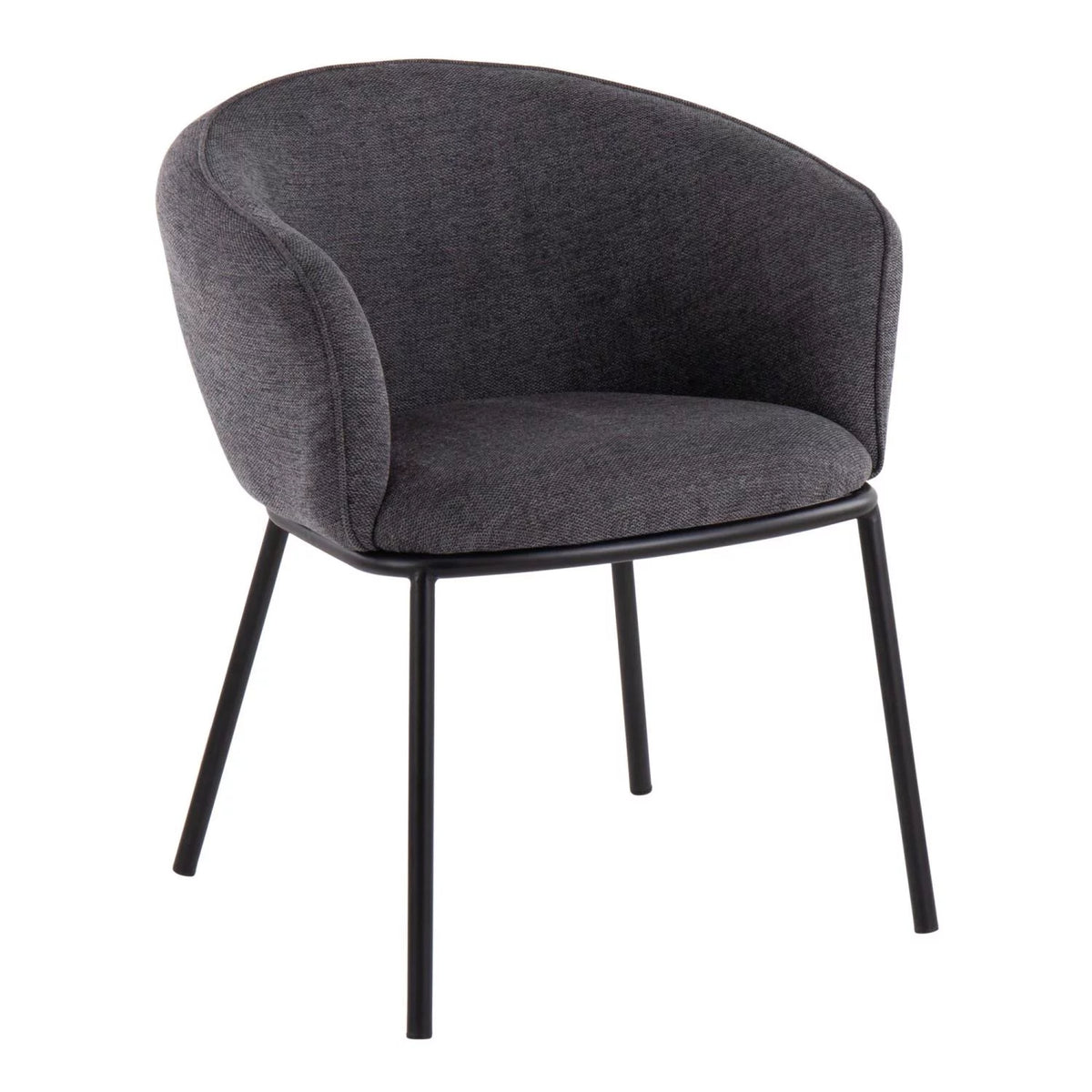 Black Steel and Charcoal Fabric Chair Q898295