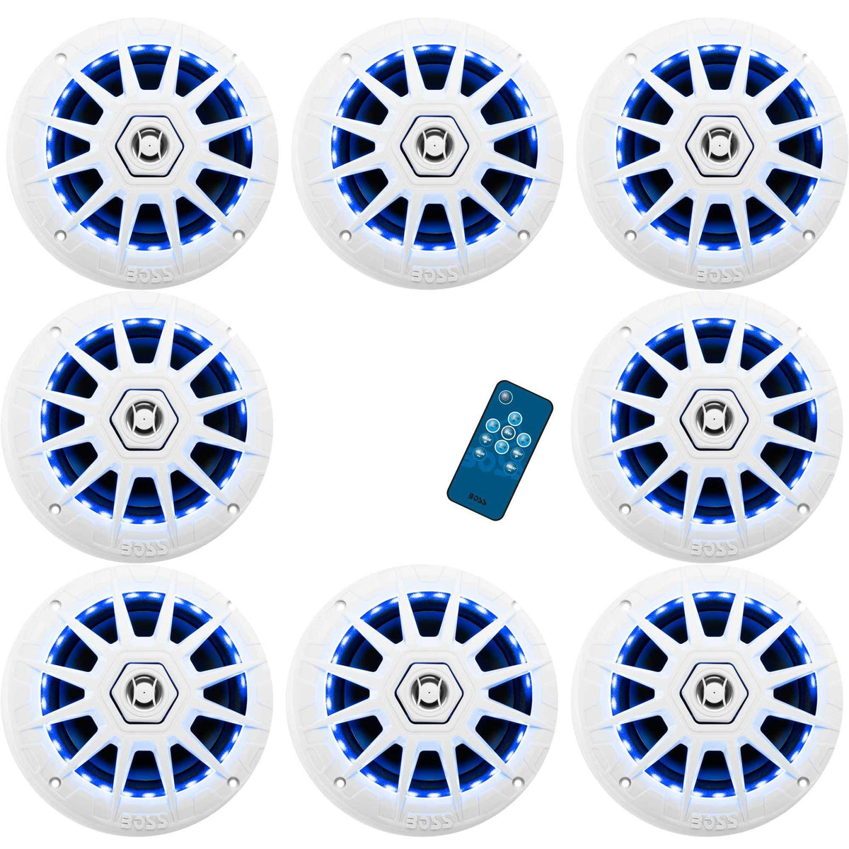 White 6.5" Marine Speakers 8 Pack H489930