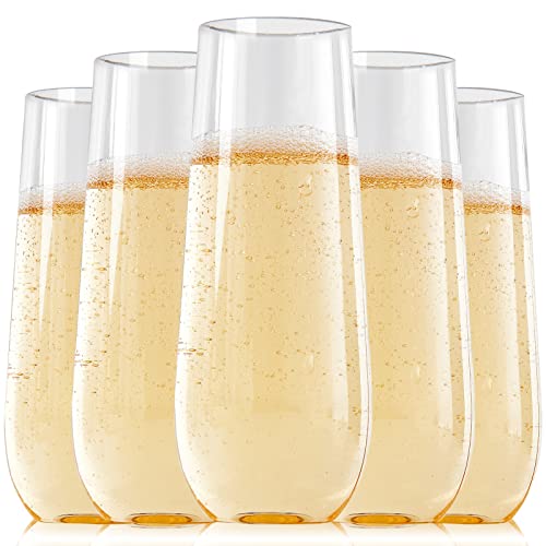 24 Pack 9 Oz Gold Rim Shatterproof Champagne Flutes Q1281
