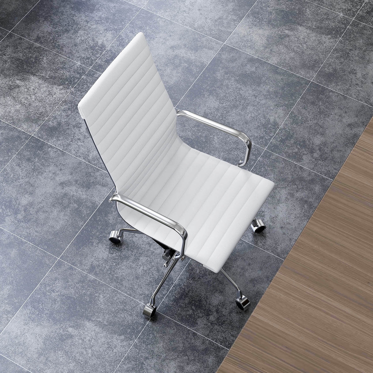 Black Adjustable Vegan Leather Executive Office Chair P515504