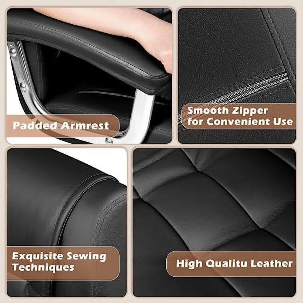 Big and Tall Leather Office Chair 350lbs High Back with Armrest O876