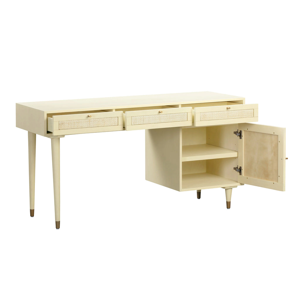3-Drawer Wooden Desk with Cabinet R43715