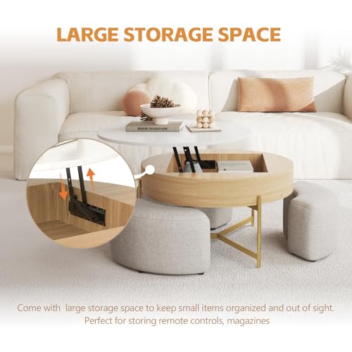 3 in 1 Lift Top Nesting Coffee Table with Storage N163