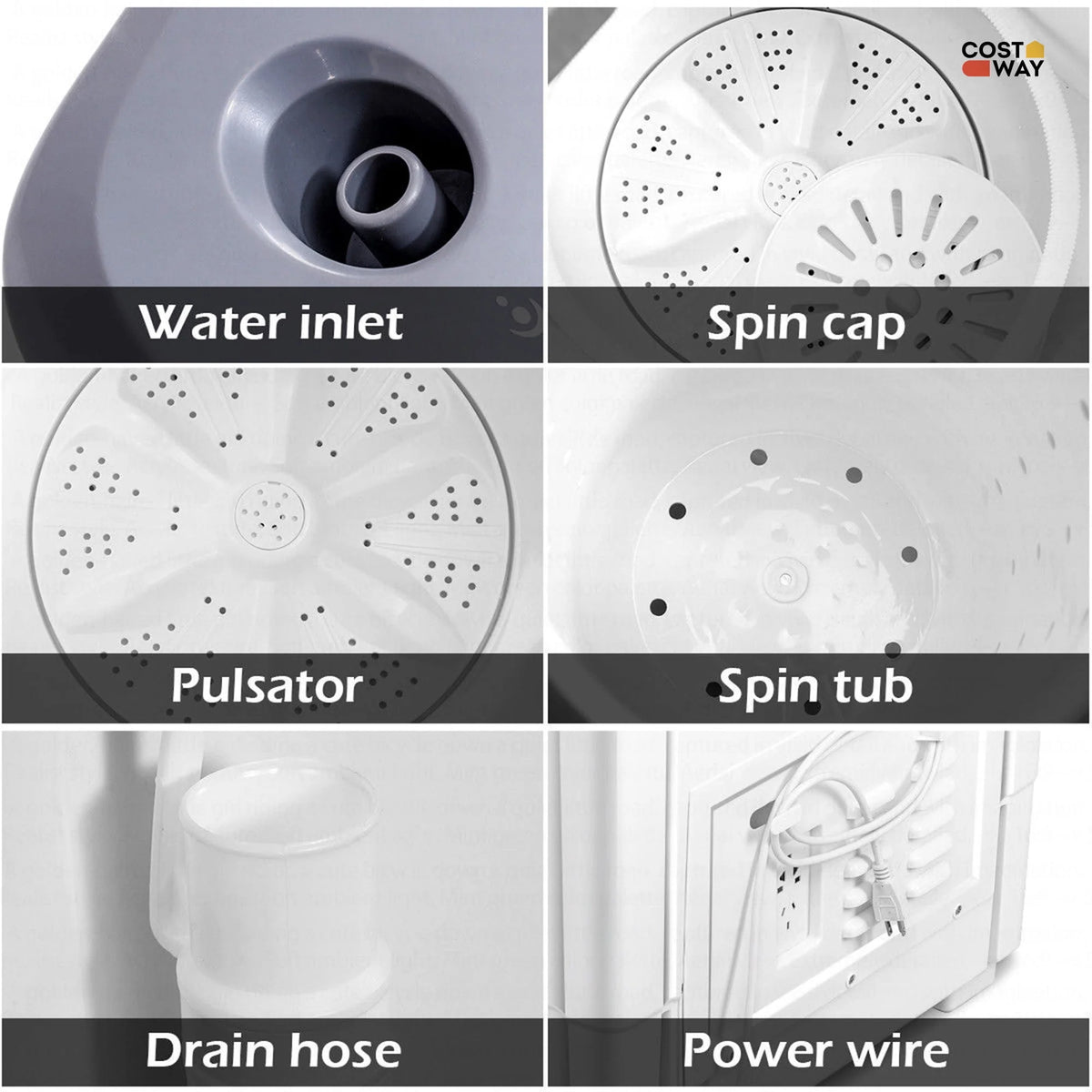 Portable Mini Compact Twin Tub Washing Machine T845