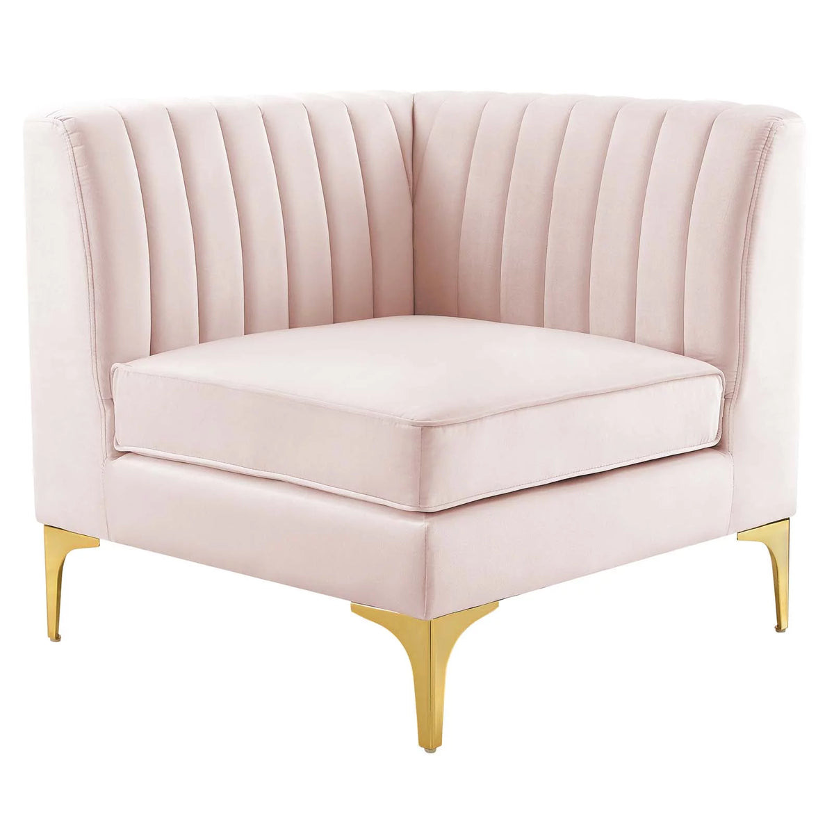 Pink Velvet 6-Piece Sectional Sofa V1312