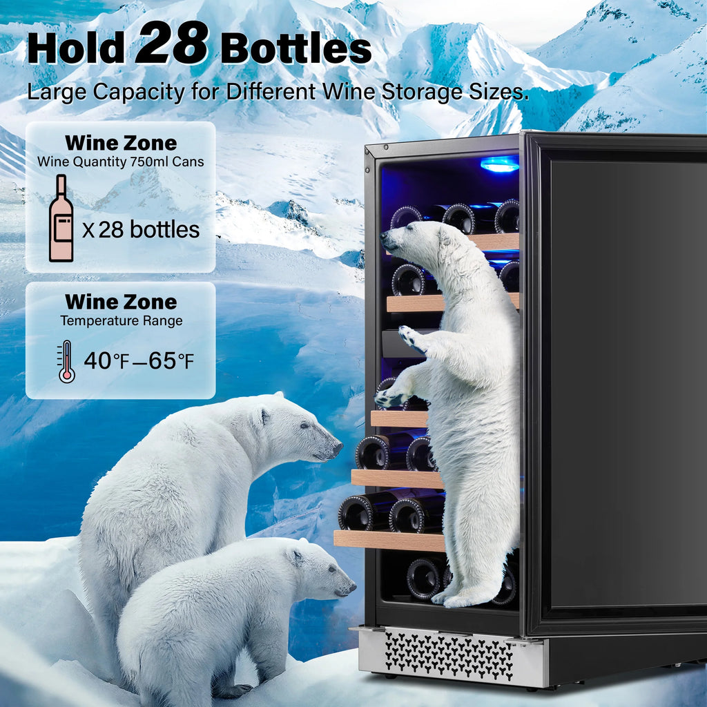 15 Bottle Dual Zone Wine Cooler Refrigerator S51098