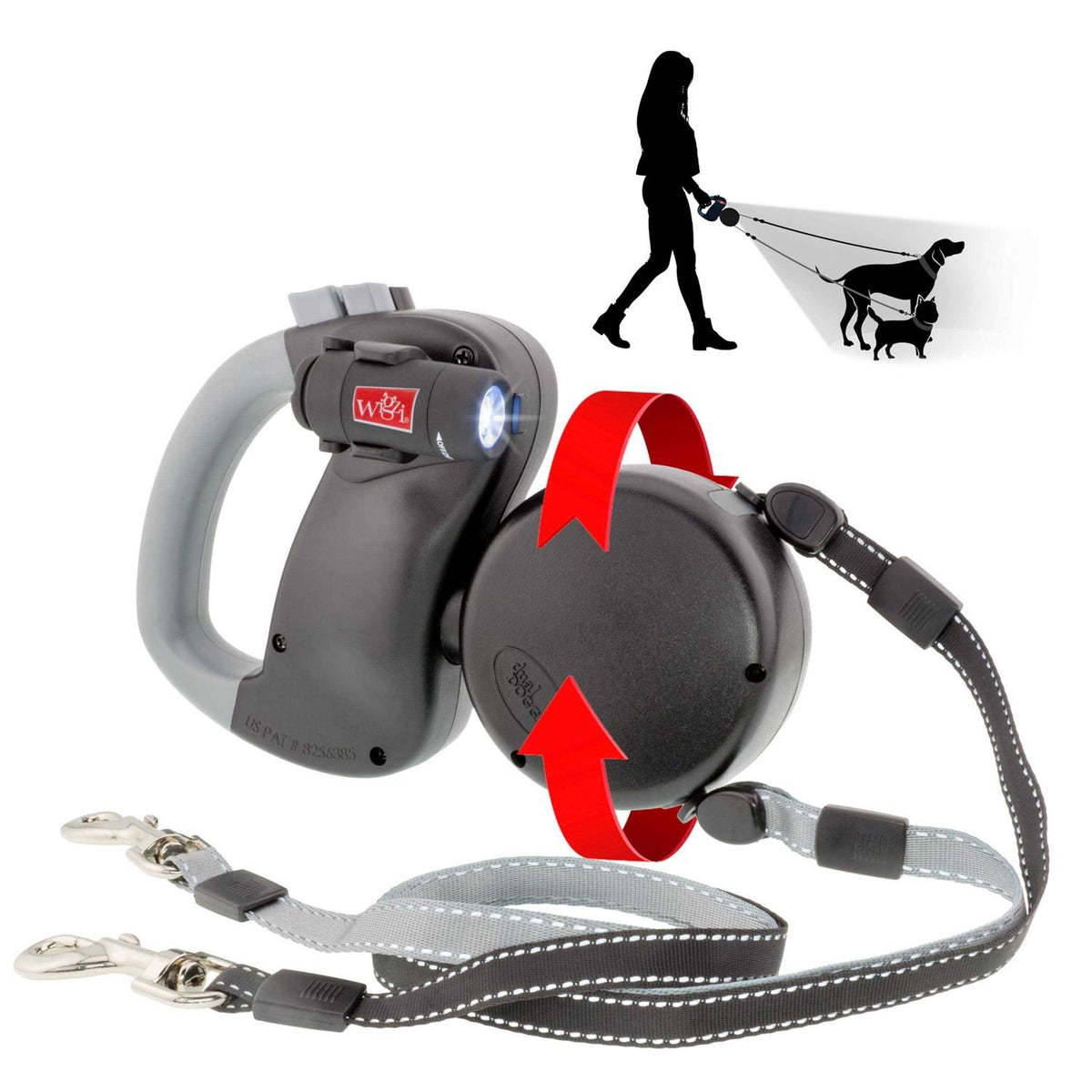 Retractable Leash with Light 360 Coupler G3443