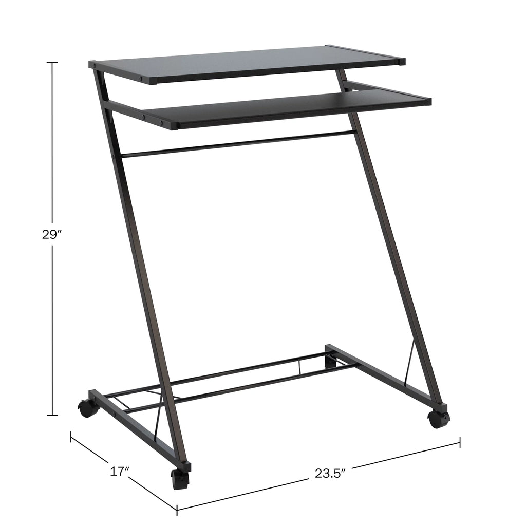 Portable Rolling Laptop Cart with Casters, Black P581