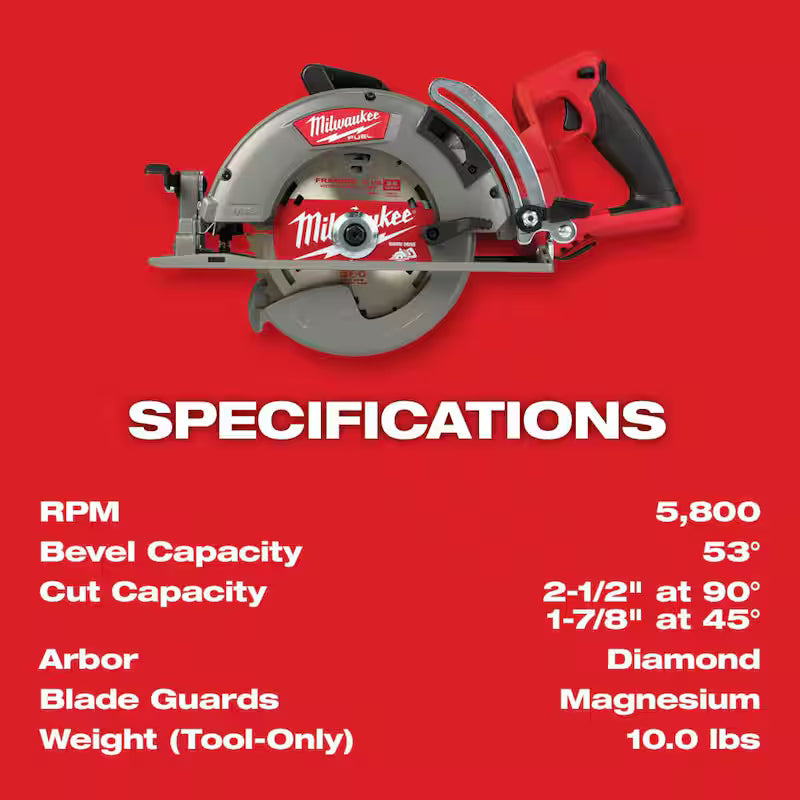 18V Cordless Rear Handle Circular Saw Kit with Battery and Charger T328
