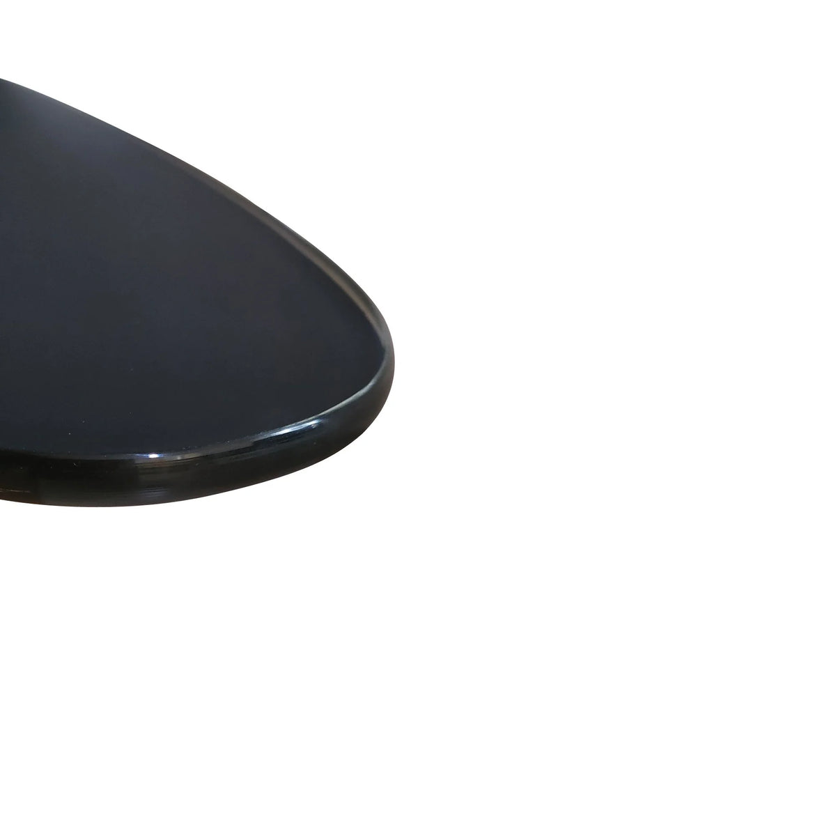 Adjustable Height Black Tempered Glass Table Desk with Lockable Wheels V466