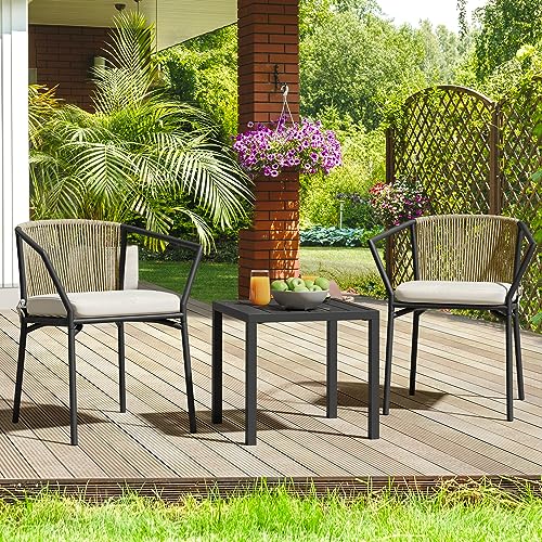4 Pieces Outdoor Wicker Sectional Sofa Set with Cushions and Side Table L20479