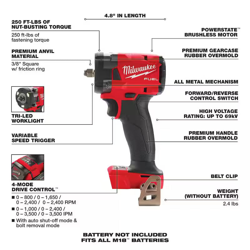 18-Volt Li-Ion Brushless Cordless 1/4 in. Hex Impact Driver & 3/8 in. Compact Impact Wrench T7480