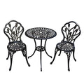 Rust-Resistant Cast Aluminum Bistro Table Set with Umbrella Hole M176