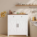 30" White Coffee Bar Station with Drawer and Adjustable Shelf V563018