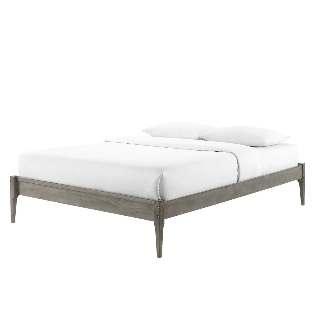 Full Size Grey Wood Platform Bed Frame E2380