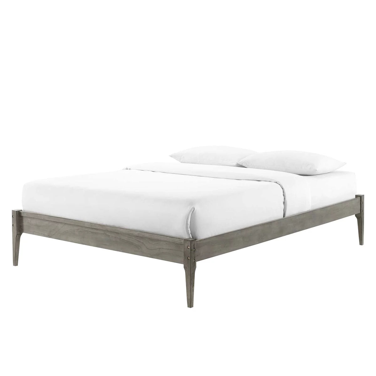 Full Size Grey Wood Platform Bed Frame E2380