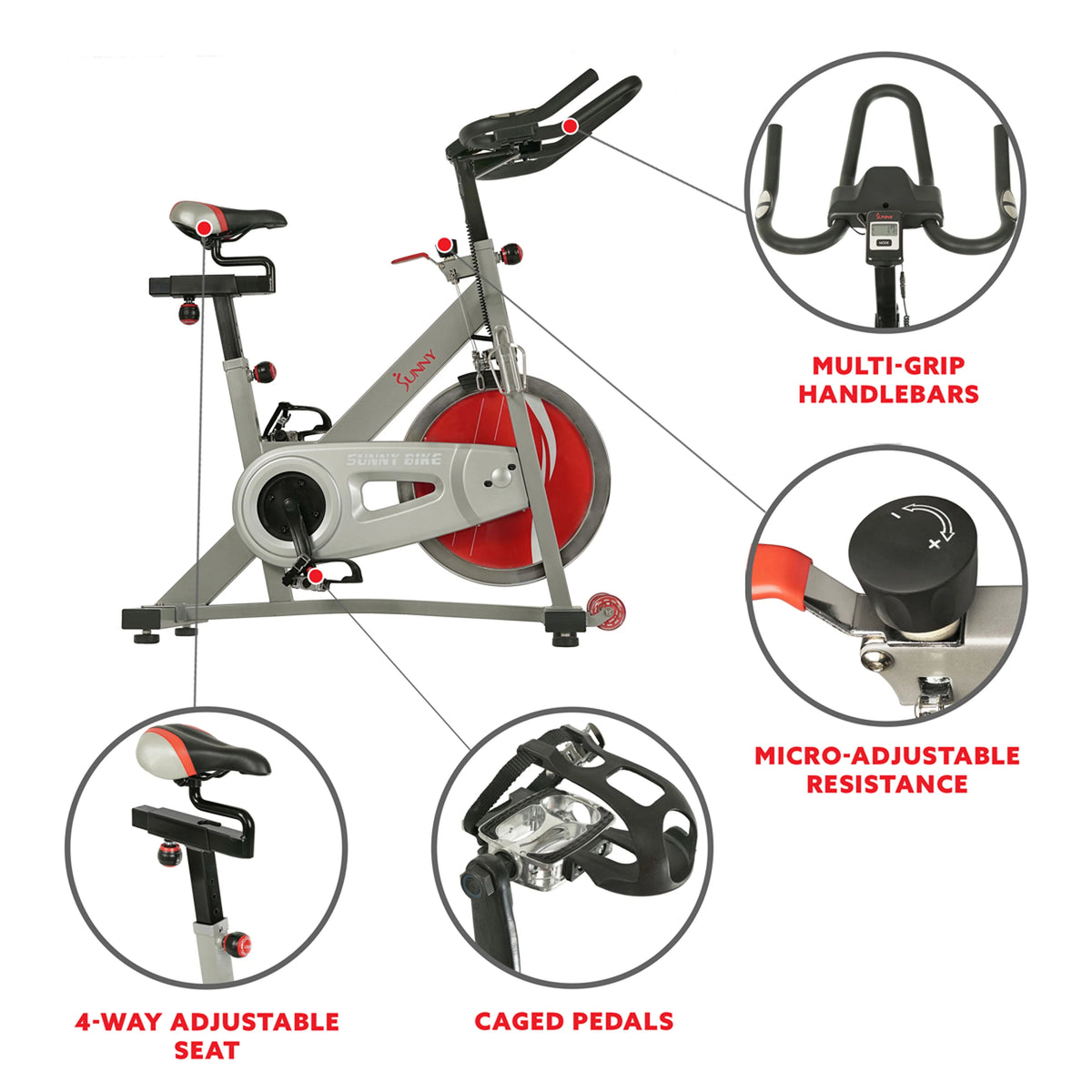 Stationary Belt Drive Indoor Cycling Exercise Bike with 40 lb Flywheel X22822